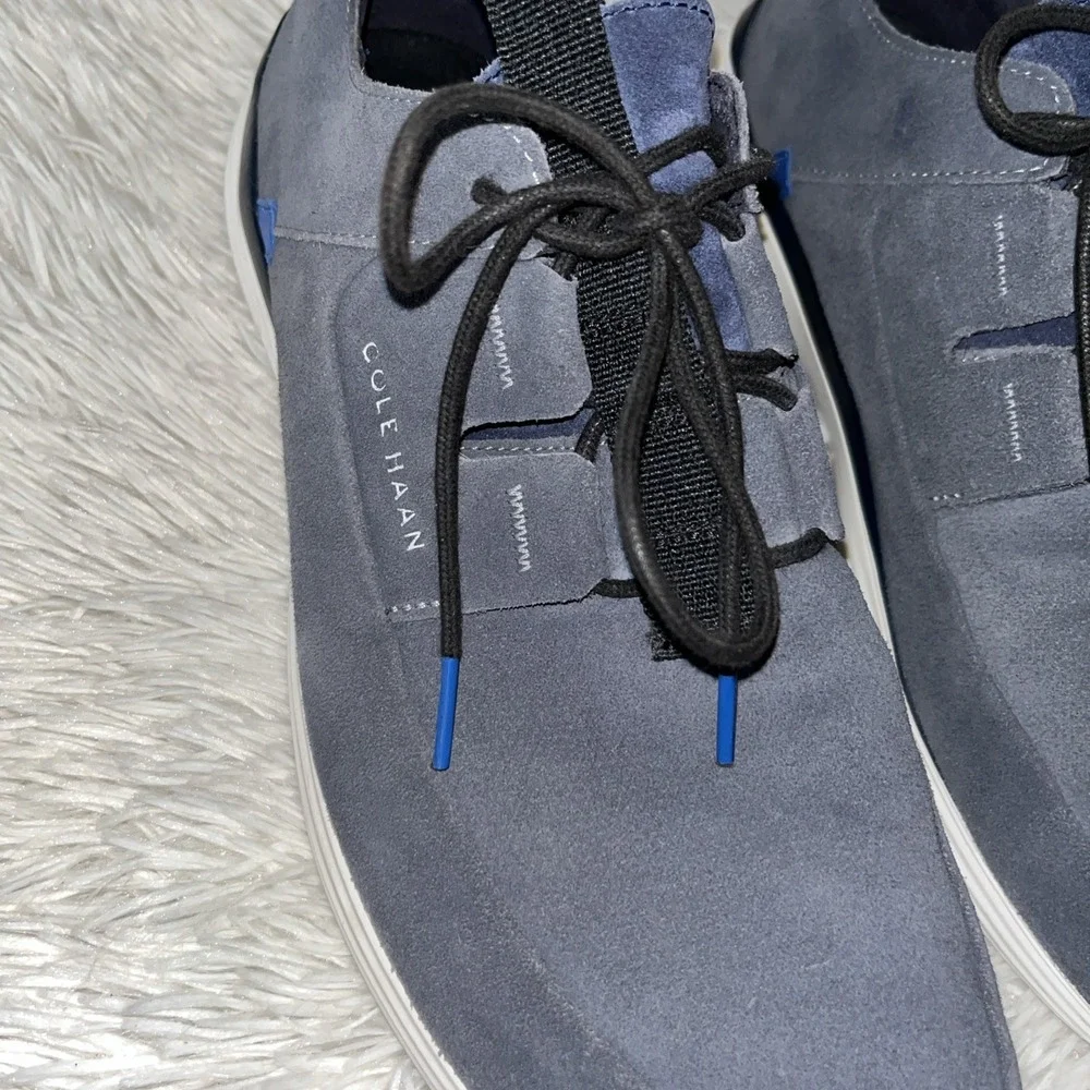Cole‎ Haan Grandsport Shoes Men's 13 M Blue Suede Oxford Sneakers Casual Preppy